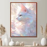 Luminous Feline Iridescent White Cat - Cat Wall Art Prints