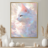 Luminous Feline Iridescent White Cat - Cat Wall Art Prints