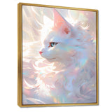 Luminous Feline Iridescent White Cat - Cat Wall Art Prints