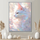 Luminous Feline Iridescent White Cat - Cat Wall Art Prints