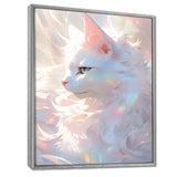 Luminous Feline Iridescent White Cat - Cat Wall Art Prints