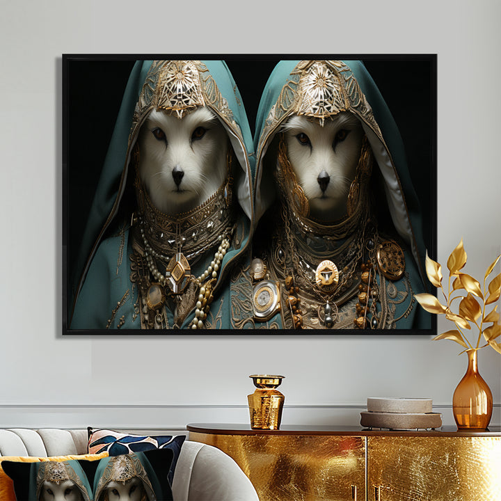 Majestic Royal White Cats - Cat Fashion Wall Art Prints