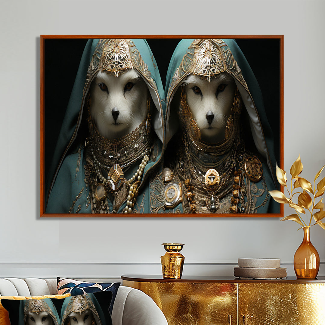 Majestic Royal White Cats - Cat Fashion Wall Art Prints