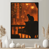 Urban Cat On Piano - Cat Large Canvas Wall Art