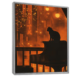 Urban Cat On Piano - Cat Large Canvas Wall Art