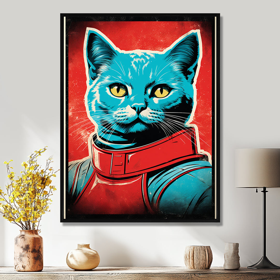 Pop Culture Retro Cat - Cat Living Room Wall Art