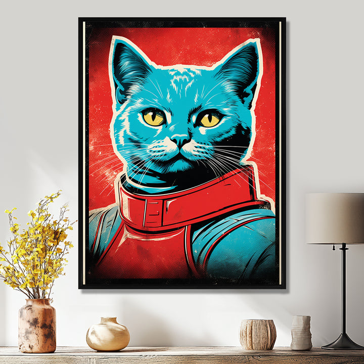 Pop Culture Retro Cat - Cat Living Room Wall Art