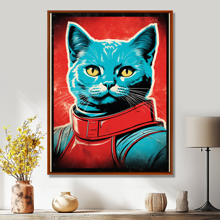 Pop Culture Retro Cat - Cat Living Room Wall Art