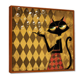 Retro Glam Cat Teasing - Cat Bedroom Wall Art