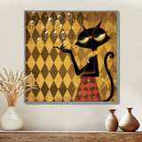 Retro Glam Cat Teasing - Cat Bedroom Wall Art
