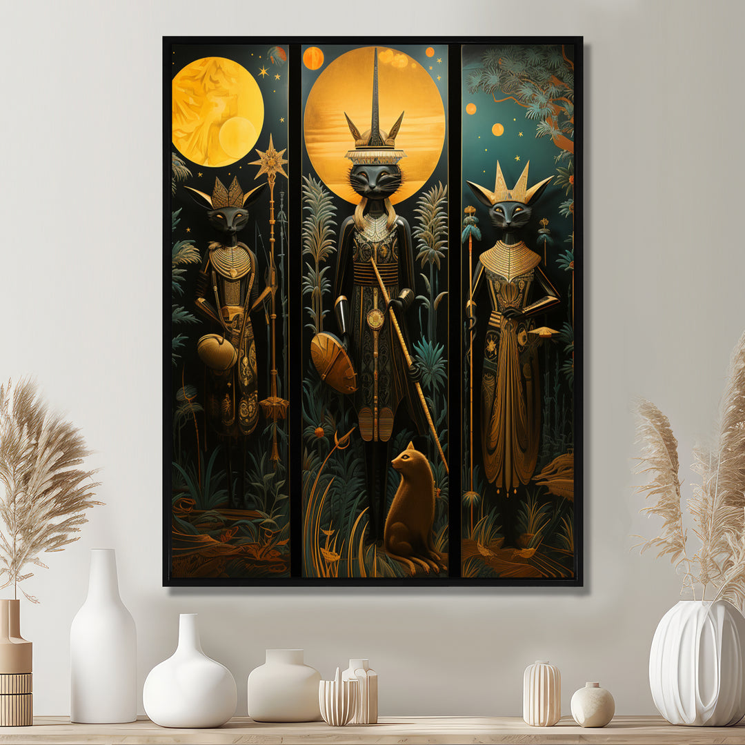 Ritual Cat Ceremony - Cat Canvas Wall Art