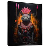 Shamanic Cat Pink Armor - Cat Wall Decor