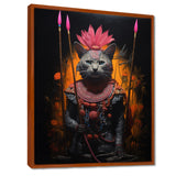 Shamanic Cat Pink Armor - Cat Wall Decor