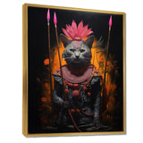 Shamanic Cat Pink Armor - Cat Wall Decor