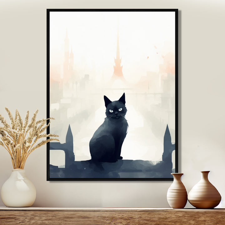 Urban Black Cat - Black Cat Wall Art