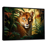 Cougar In The Jungle - Leopard Living Room Wall Art