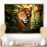 Cougar In The Jungle - Leopard Living Room Wall Art