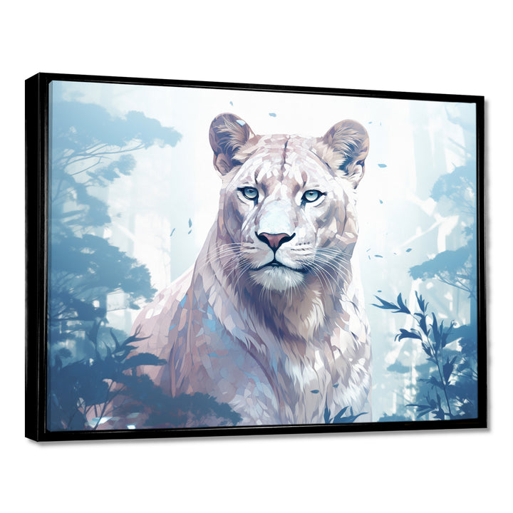 Majestic Cougar In The Jungle Faded Morning Light - Cheetah Canvas Wall Art