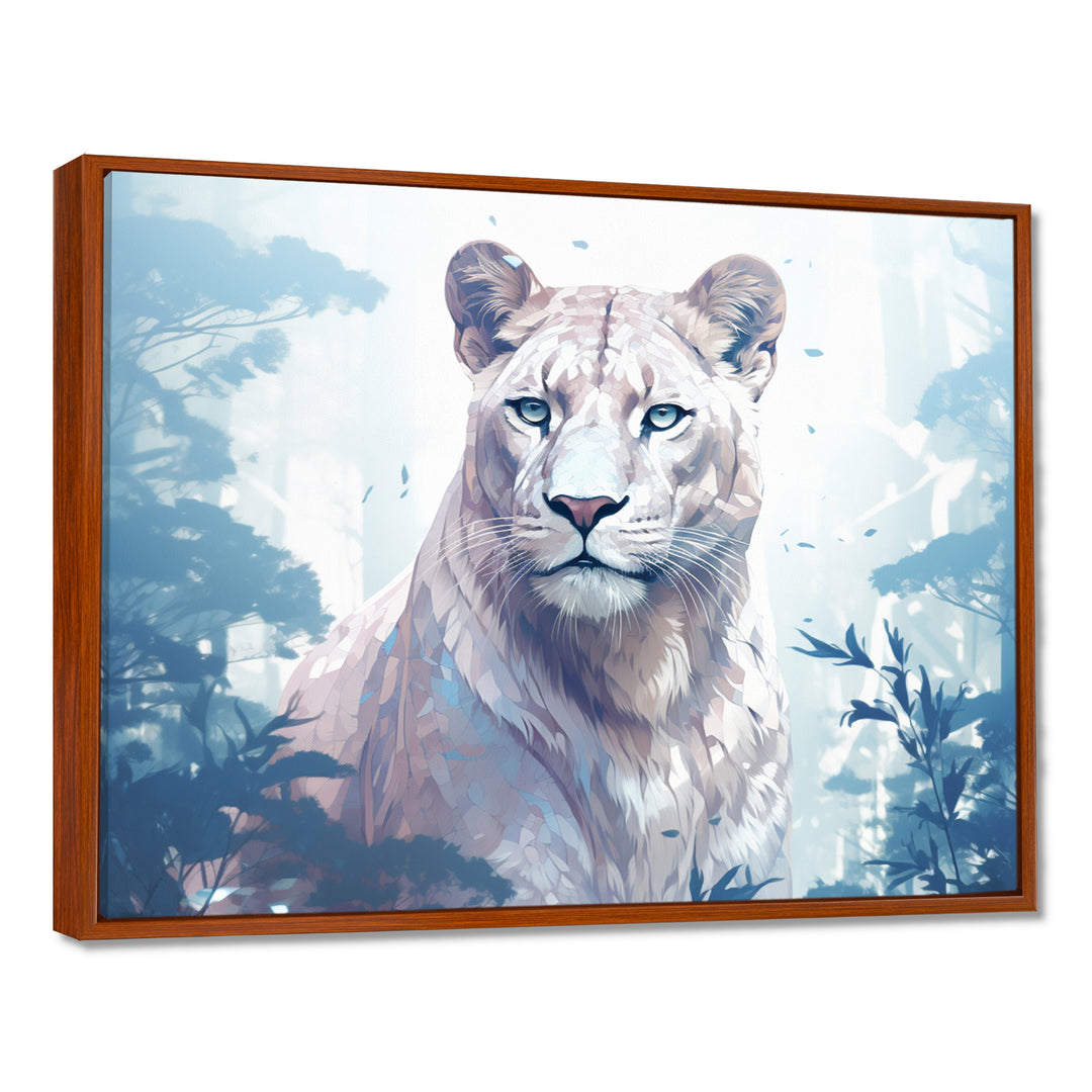 Majestic Cougar In The Jungle Faded Morning Light - Cheetah Canvas Wall Art