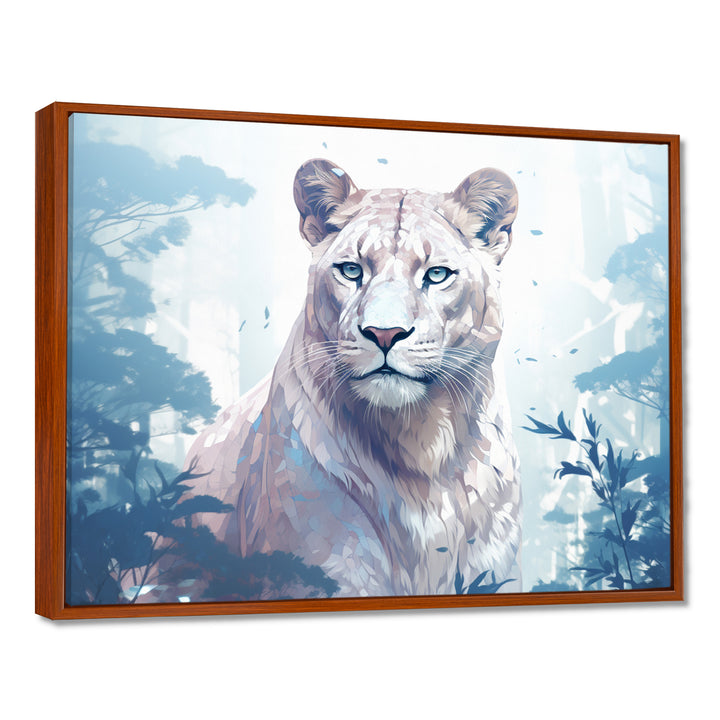 Majestic Cougar In The Jungle Faded Morning Light - Cheetah Canvas Wall Art