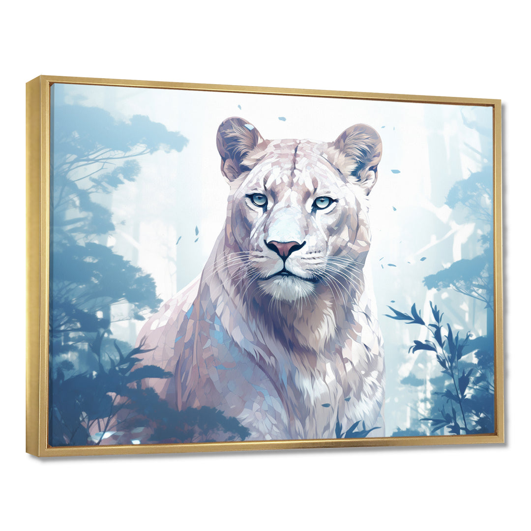Majestic Cougar In The Jungle Faded Morning Light - Cheetah Canvas Wall Art