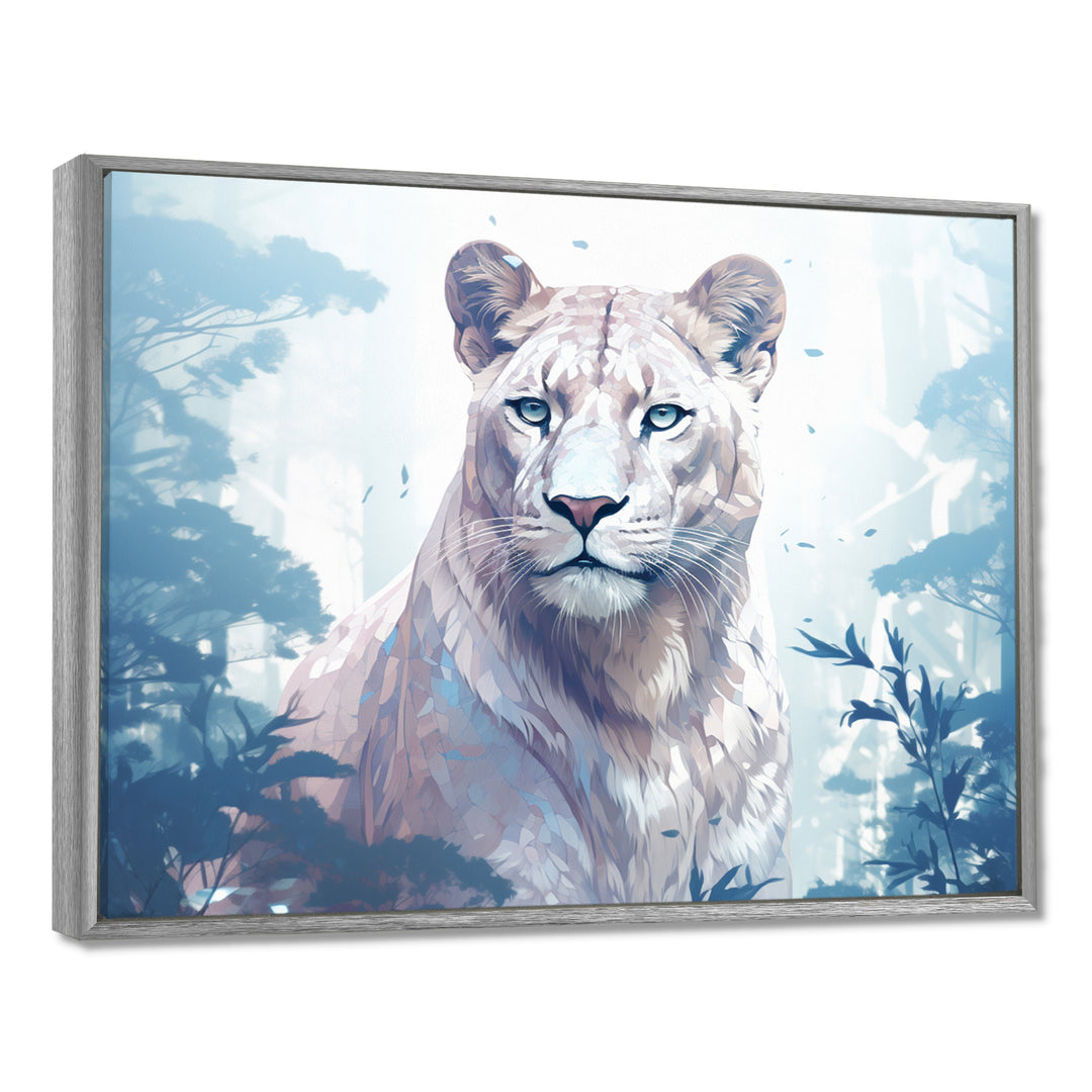 Majestic Cougar In The Jungle Faded Morning Light - Cheetah Canvas Wall Art
