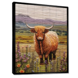 Highland Cow Embroidery - Cow Wall Decor
