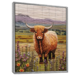 Highland Cow Embroidery - Cow Wall Decor