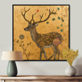 Majestic Dear Vintage Asian Gold - Deer Wall Art Prints