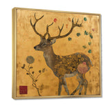Majestic Dear Vintage Asian Gold - Deer Wall Art Prints