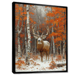 Deer With Antlers In Autumn Forest - Brown Deer Wall Art