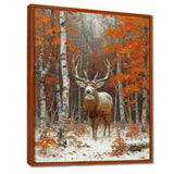Deer With Antlers In Autumn Forest - Brown Deer Wall Art