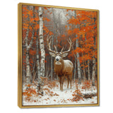 Deer With Antlers In Autumn Forest - Brown Deer Wall Art