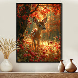 Adorable Baby Deer In Blossoming Forest - Brown Deer Wall Art
