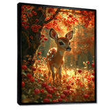 Adorable Baby Deer In Blossoming Forest - Brown Deer Wall Art