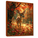 Adorable Baby Deer In Blossoming Forest - Brown Deer Wall Art