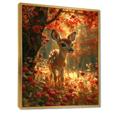 Adorable Baby Deer In Blossoming Forest - Brown Deer Wall Art
