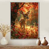 Adorable Baby Deer In Blossoming Forest - Brown Deer Wall Art