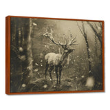 Wild Deer In Winter Forest - Deer Landscape Canvas Wall Art