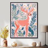 Graphic Deer In Forest - Deer Wall Art Prints