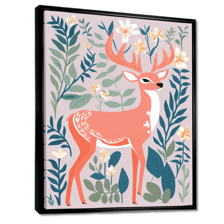 Graphic Deer In Forest - Deer Wall Art Prints