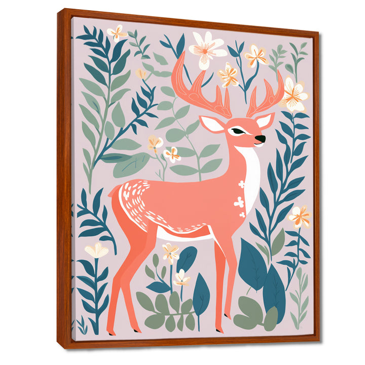 Graphic Deer In Forest - Deer Wall Art Prints