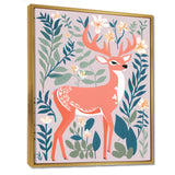 Graphic Deer In Forest - Deer Wall Art Prints