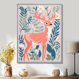 Graphic Deer In Forest - Deer Wall Art Prints