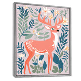 Graphic Deer In Forest - Deer Wall Art Prints