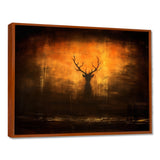 Deer Silhouette Emerging From Misty Forest - Deer Landscape Wall Art Prints