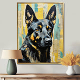 Collage Portrait Of German Shepherd - Dog German Sheperd Large Canvas Wall Art