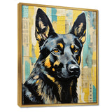 Collage Portrait Of German Shepherd - Dog German Sheperd Large Canvas Wall Art
