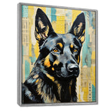 Collage Portrait Of German Shepherd - Dog German Sheperd Large Canvas Wall Art