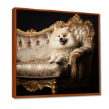 Adorable Pomeranian On Glam Couch - Dog Home Decor Art